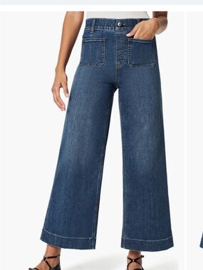 New never worn. No tag 
SPANX Wide Leg Crop Jeans in Medium Blue Denim